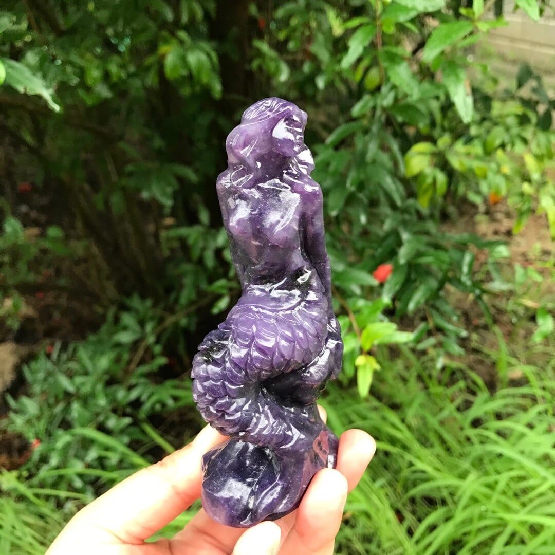 Mermaids Natural Crystal Carving