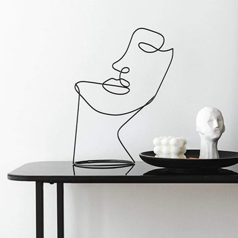 Nordic Abstract Face Figurines