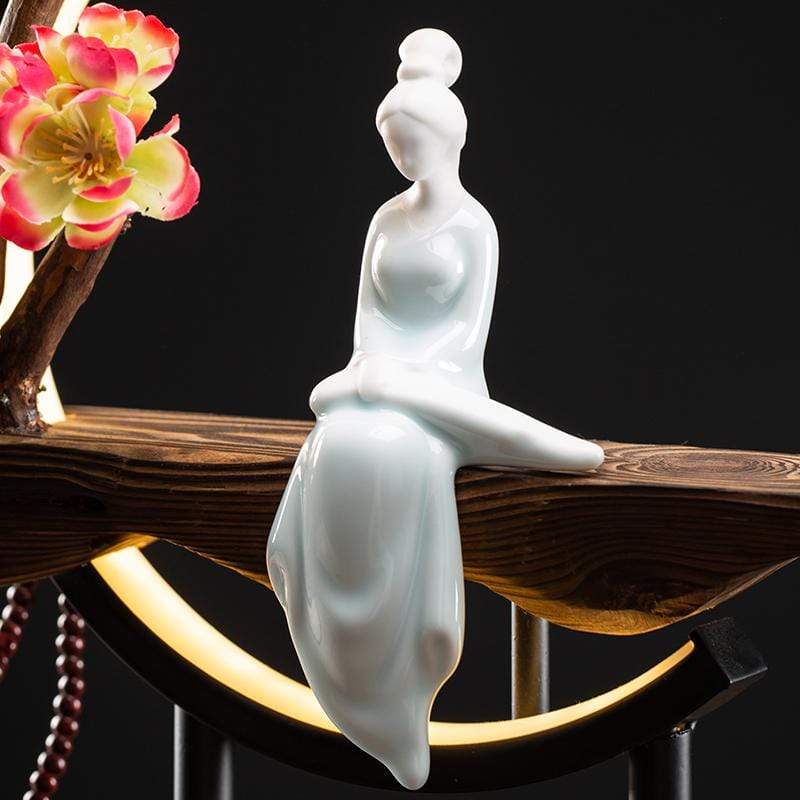 Peaceful Lady Backflow Incense Burner Lamp