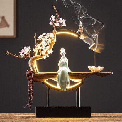 Peaceful Lady Backflow Incense Burner Lamp