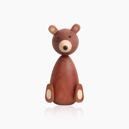 Wooden Brown Bear Sculpture