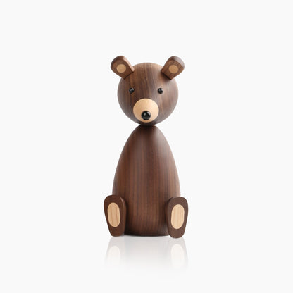 Wooden Brown Bear Sculpture