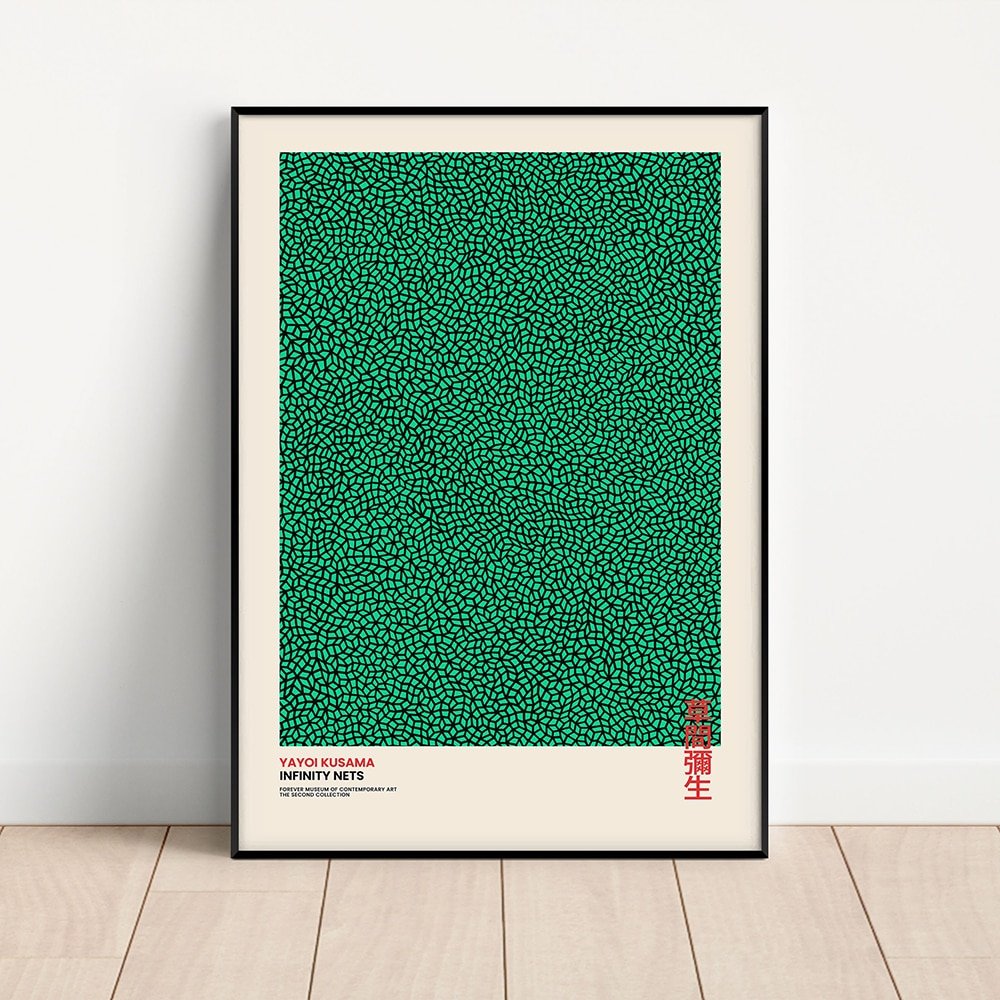 Yayoi Kusama Abstract Line Dots Canvas Poster