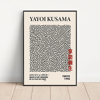 Yayoi Kusama Abstract Line Dots Canvas Poster