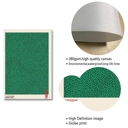 Yayoi Kusama Abstract Line Dots Canvas Poster