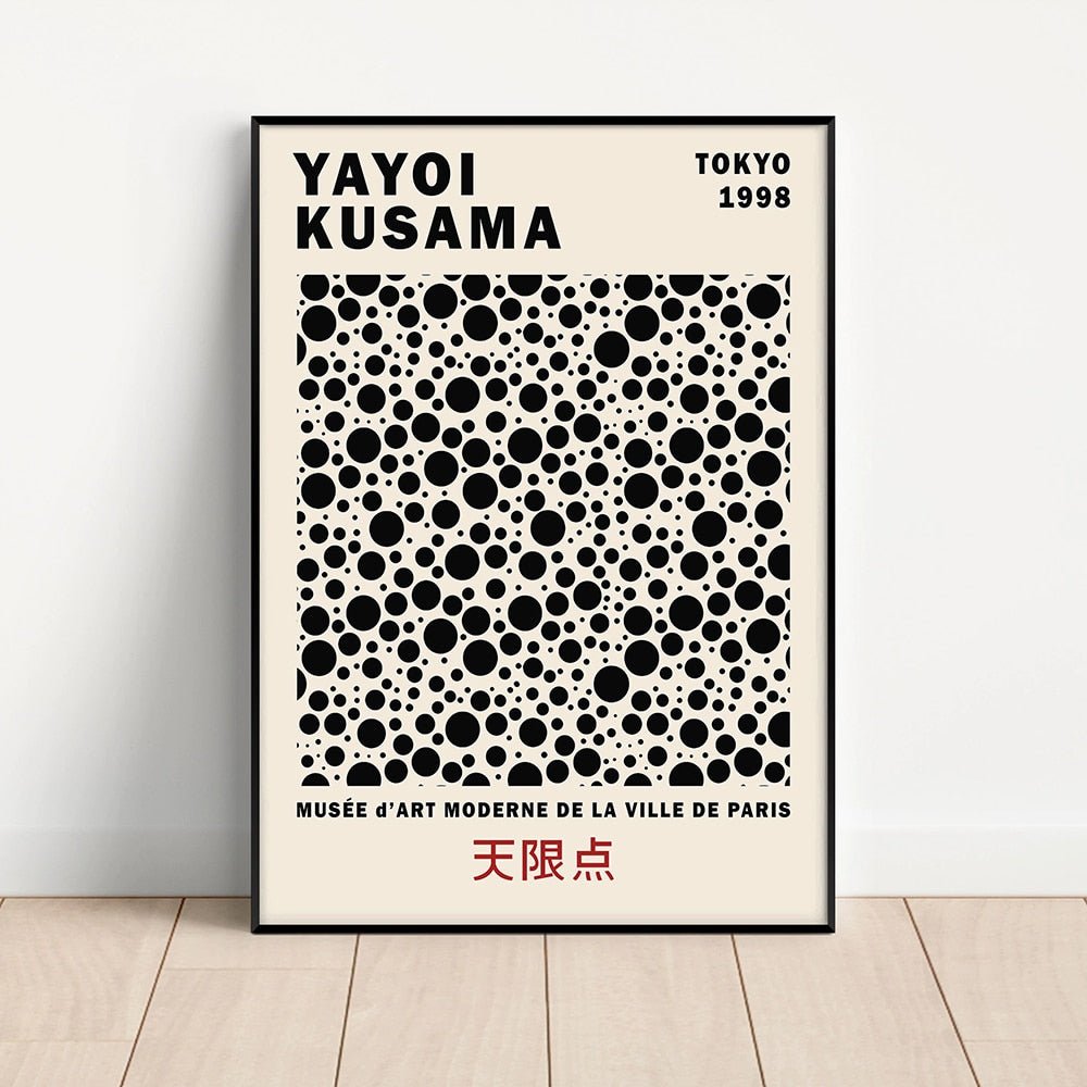 Yayoi Kusama Abstract Line Dots Canvas Poster