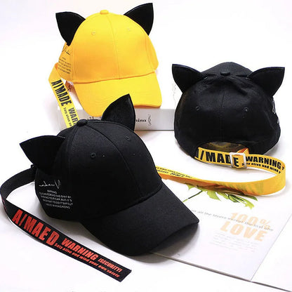 Cute Cat Ears Ribbon Baseball Cap